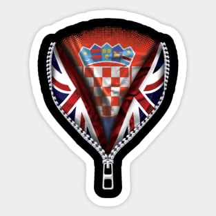 Croatian Flag  Croatia Flag British Flag Ripped Open - Gift for Croatian From Croatia Sticker